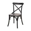 1825 Interiors French Cross Dining Chair Elm Wood Furniture Timber Seat Black
