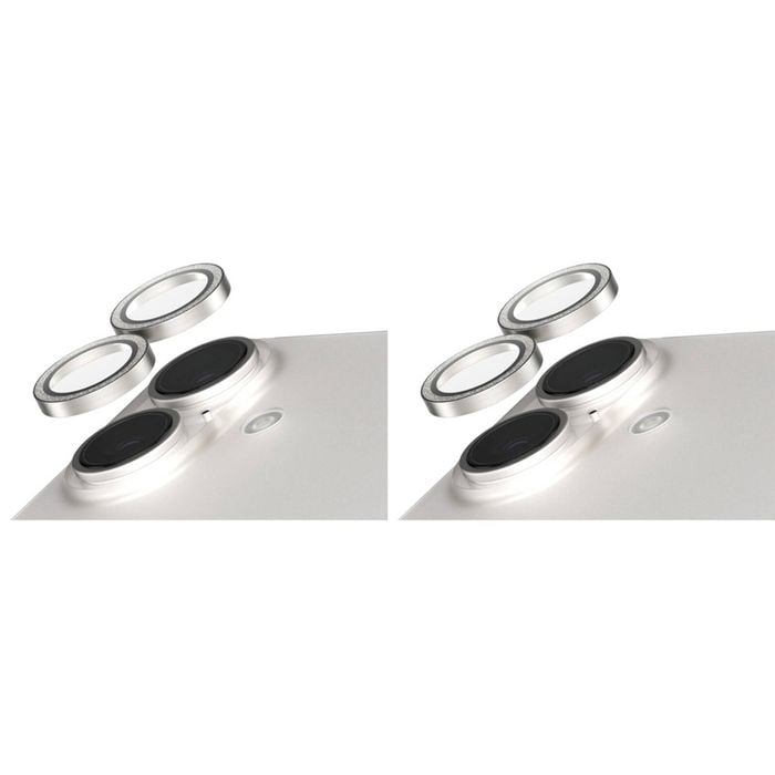 2PK PanzerGlass SAFE Cam Lens Protector For iPhone 16 Plus  Glitter Silver