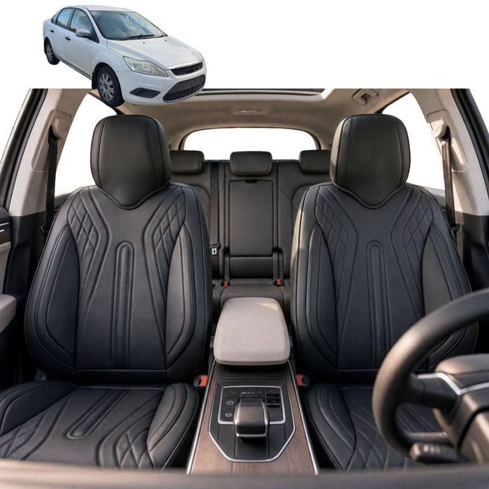 Australian Goose Front Seat Covers for Ford Focus 2005 - 2010 (LS) - PU Leather, Black (2pc)