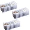 Catzon 3 Pcs 11 Grids Underwear Organisers Foldable Holds 22 Pairs of Socks