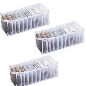 Catzon 3 Pcs 11 Grids Underwear Organisers Foldable Holds 22 Pairs of Socks
