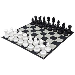 Large 60cm (24 Inch) Plastic Chess, Checkers, Mat And Bag Package