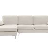 Pauline Velvet Sectional Sofa with Left Chaise - Beige