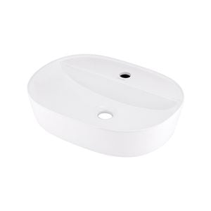 Cassien 505mm 1TH White Gloss Aquamonde Sono Slim Edge Above Counter Basin