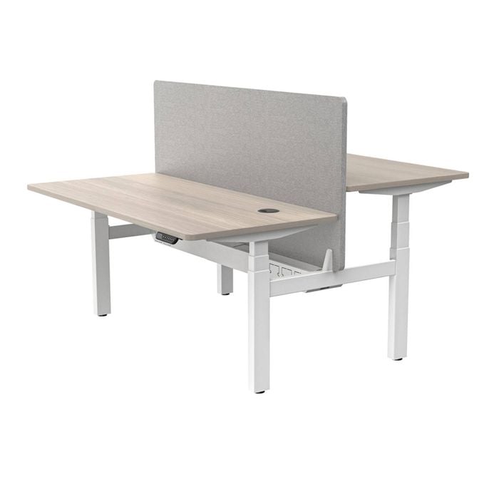 Modern Furniture MARLO 2 People Workstation Dual Lift 1.6M - Oak & White