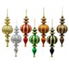Catzon 7 Pcs Finial Christmas Ornaments Plastic Gourd Shape Pendants for Holiday Party Decor