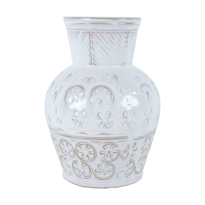 Maine & Crawford 22x16cm Boas Floral Olpe Stone Vase Home/garden Decor White