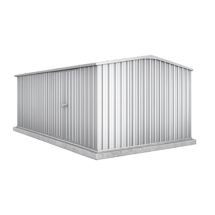 Absco Sheds 4.48 x 2.26 x 2.0m Zincalume Workshop Double Door Garden Shed