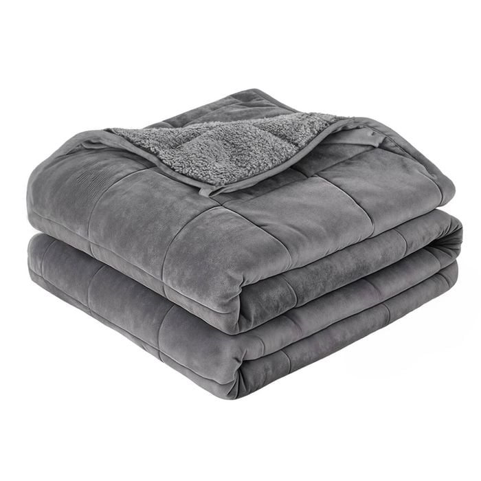 Giselle 5.5KG Weighted Blanket Adults Kid Anti Anxiety Gravity Blankets Sherpa Fleece Grey
