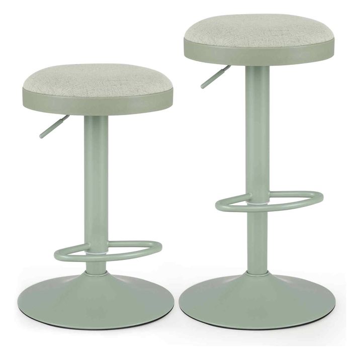Costway 2x Bar Stool Counter Chair Height Adjust Swivel Non-slip-Green