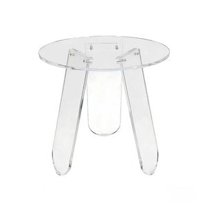 P&p Transparent Acrylic End Table Modern Clear Side Table With Protective Cover