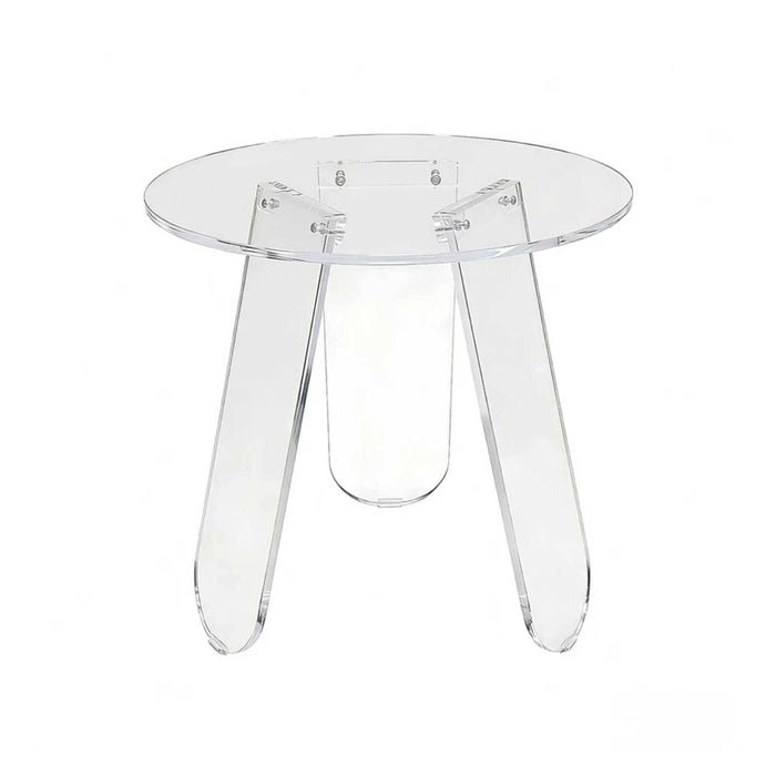 P&p Transparent Acrylic End Table Modern Clear Side Table With Protective Cover