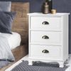 Artiss White 3 Drawer Storage Vintage Bedside Table