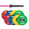 Smai Competition Bumper Plate Set With Barbell - 140kg - 20kg Magenta Barbell