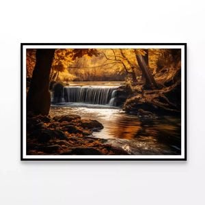 Autumn, Yellow Trees & Water   Print 100% Australian Made 120x90cm  (Poster)