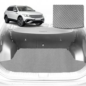 6D Diamond Car Boot Mat for VolksWagen Tiguan Allspace 2016-2023-Cargo Mat-Grey-Outback GT