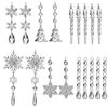 P&P Crystal Acrylic Christmas Tree Icicle Snowflake Ornaments Set 18pc Holiday Decoration