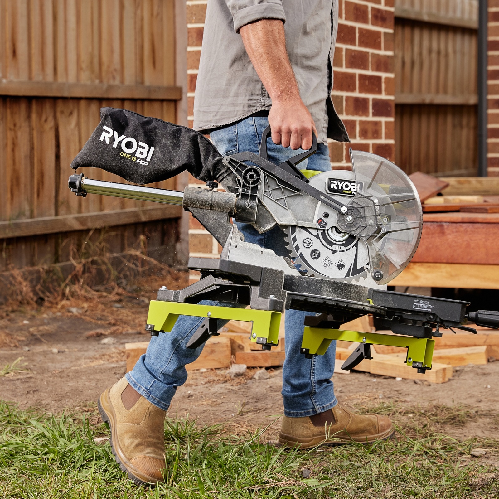 Ryobi battery drop saw bunnings sale