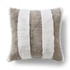 Dreamaker Denver Carved Stripe Faux Fur Cushion Natural 50x50cm
