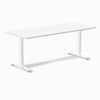 Desky Fixed Height White Melamine Desk 180x75cm White Leg