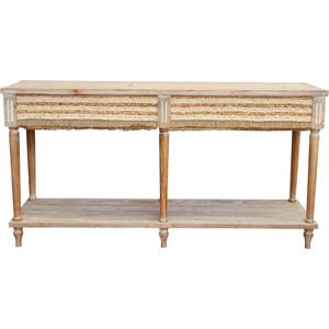 LVD Boho Plait Large Fir/Linen/MDF 72x140cm Console Table Rect Furniture - Natural