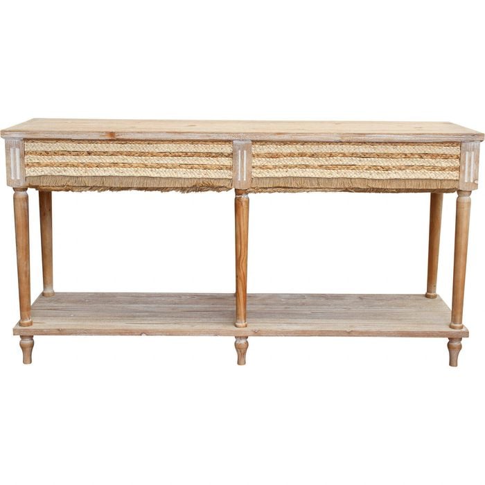 LVD Boho Plait Large Fir/Linen/MDF 72x140cm Console Table Rect Furniture - Natural