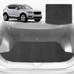 6D Diamond Car Boot Mat for Volvo C40 2021-Current-Cargo Mat-Black-Outback GT