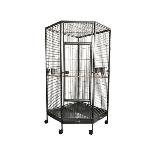 YES4PETS 162cm Large Corner Bird Cage Pet Parrot Aviary Perch Castor ... - Bird Aviary Kit Large Wheel Cage