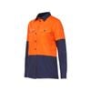 Hard Yakka Women's Orange/Navy Koolgear Hi-Vis Vented Shirt - Size 8