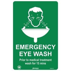 Pinnacle 300 x 200mm Poly Emergency Eye Wash Sign 