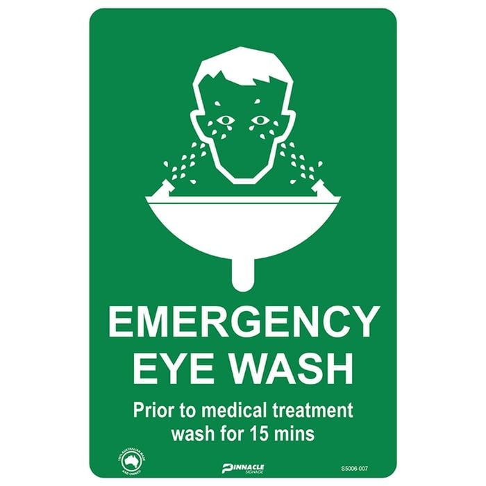 Pinnacle 300 x 200mm Poly Emergency Eye Wash Sign 
