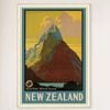 Galrie Milford Sound Vintage Travel Poster Captivating New Zealand Art for Your Home, Wood Frame, A3 30 x 42cm (12 x 16inch)