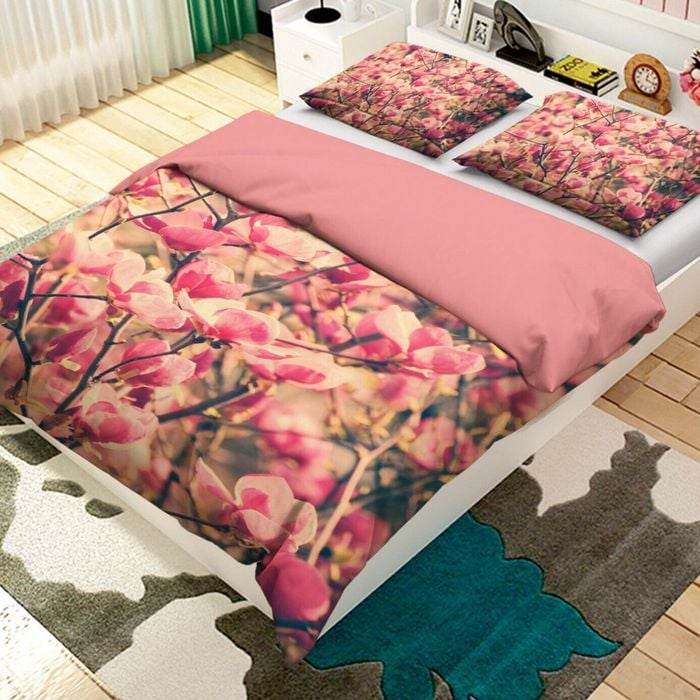 3D Pink Flower 272 Bed Pillowcases Quilt King Size