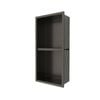 Bathroom 304 Stainless Steel Shower Niche Recessed Storage Shelf Wall Organizer,No Tile Needed-Double Tier Dark Grey