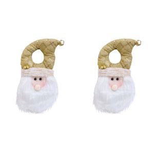 2PK LVD Hanging Santa Christmas Door Hanger Festive Decoration 43cm Gold