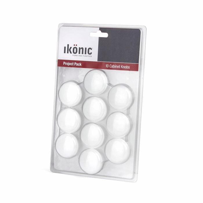Ikonic White Topknob Knob - 10 Pack