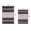 Smarcute 2 Pieces (50x81cm & 43x61cm) Striped Plush Chenille Bath Mat Bathroom Kitchen Rugs Chocolate And White