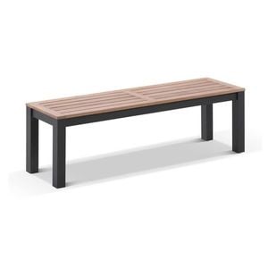 Balmoral 1.5m Outdoor Teak Timber And Aluminium Bench Seat Charcoal