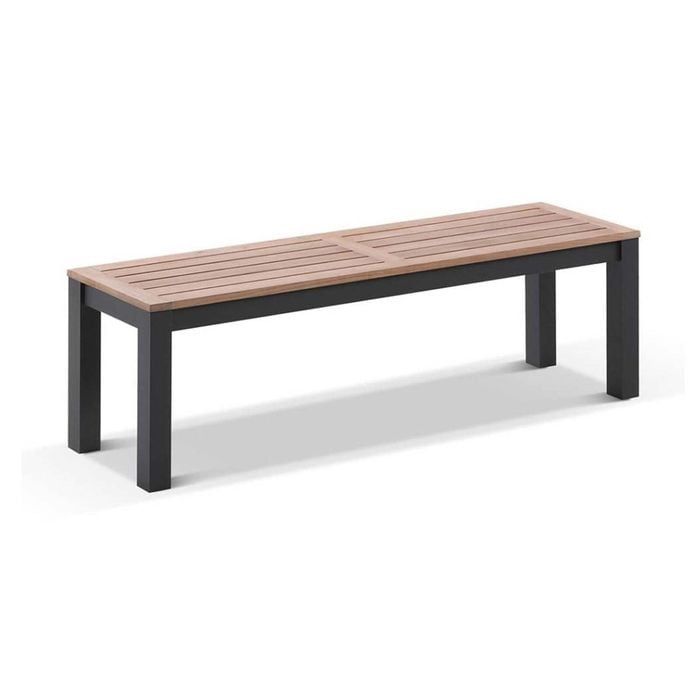 Balmoral 1.5m Outdoor Teak Timber And Aluminium Bench Seat Charcoal