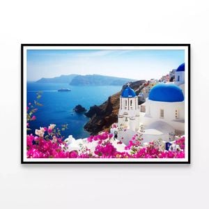 Bougainvillea In The Oia  Print 100% Australian Made 120x90cm  (poster)