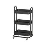 Artiss 3 Tiers Storage Trolley Storage Cart Black