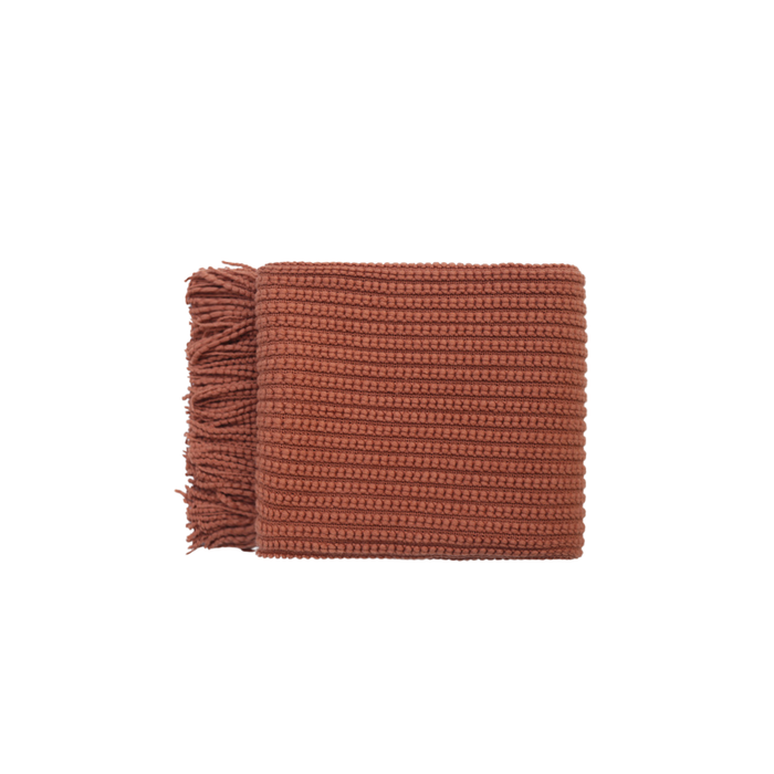 Elegant Collections Levi Throw Rug Blanket Orange