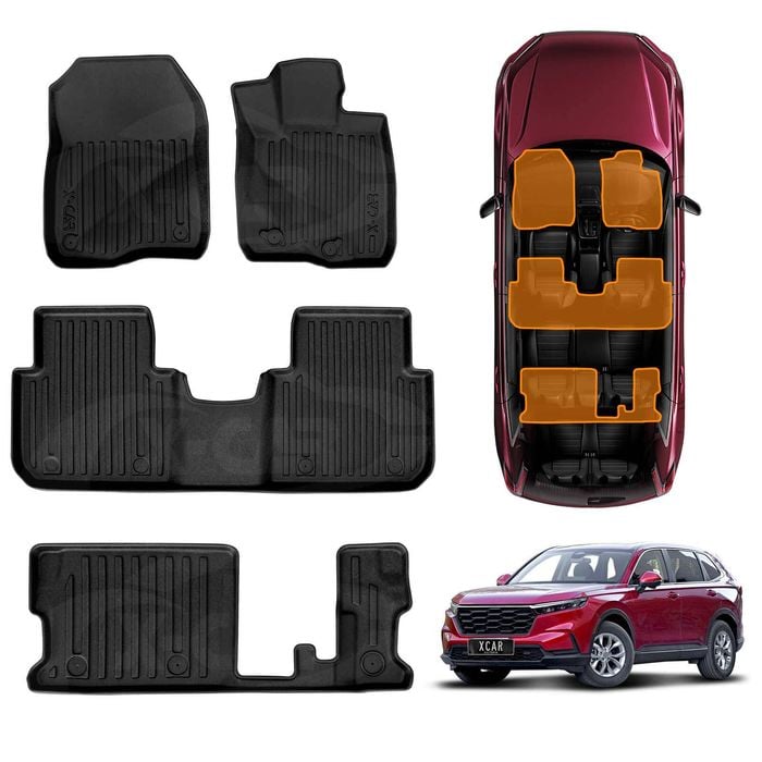 3D Floor Mats for Honda CRV CR-V RS Series 7-Seater 2023-Onwards TPE Car Mats Carpet Liner Set