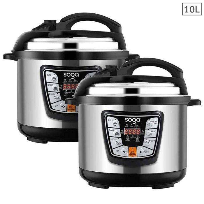SOGA 2X 10L Electric Pressure Cookers-1600W