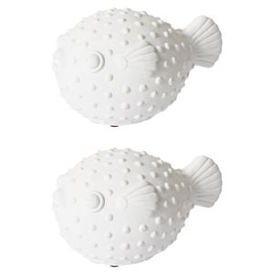 E Style Blow Fish Home Decorative Sculpture - 18 x 12 x 10cm 2 Pack