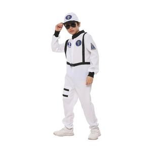 Oceana Astronaut Costume White Jumpsuit Hat Kids Outfit Set L