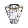 Soga Clear Glass Home Decor Flower Vase With Two Metal Handle