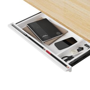 Oikiture Under Desk Drawer Sliding Storage Organizer White