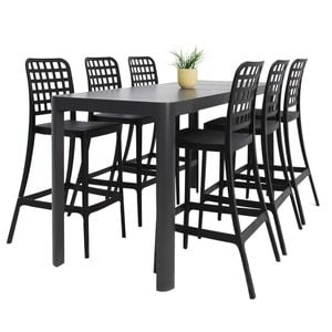 Frankie Remix 7pc Bar Set Armless - Black