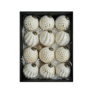 Catzon 12 Pcs Elegant Christmas Ball Ornaments 8CM Shatterproof Pendants for Holiday Decor-Gold